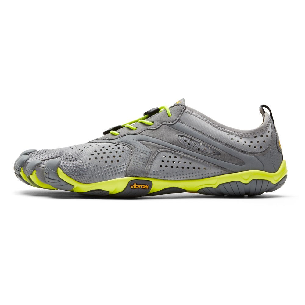 Vibram FiveFingers Heren V-Run - Hardloopschoenen Grijs/Groen - 345162ZJC